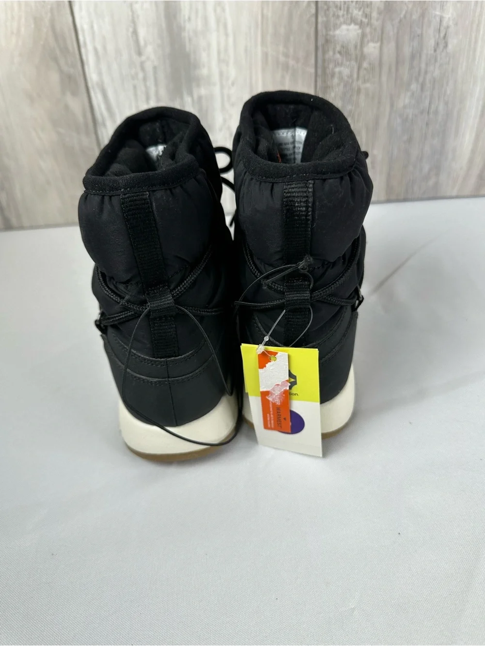 Women's Black Winter Lace-Up Snow Boots -6